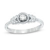 Thumbnail Image 0 of 0.115 CT. Diamond Solitaire Tiered Petals Ring in 10K White Gold