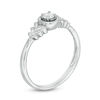 Thumbnail Image 2 of 0.115 CT. Diamond Solitaire Tiered Petals Ring in 10K White Gold
