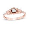 Thumbnail Image 0 of 0.115 CT. Diamond Solitaire Tiered Petals Ring in 10K Rose Gold