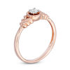 Thumbnail Image 2 of 0.115 CT. Diamond Solitaire Tiered Petals Ring in 10K Rose Gold