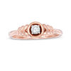 Thumbnail Image 3 of 0.115 CT. Diamond Solitaire Tiered Petals Ring in 10K Rose Gold