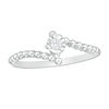 Thumbnail Image 0 of 0.04 CT. Diamond Solitaire Beaded Bypass Ring in 10K White Gold