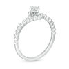 Thumbnail Image 2 of 0.04 CT. Diamond Solitaire Beaded Bypass Ring in 10K White Gold