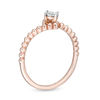 Thumbnail Image 2 of 0.04 CT. Diamond Solitaire Beaded Bypass Ring in 10K Rose Gold