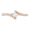 Thumbnail Image 3 of 0.04 CT. Diamond Solitaire Beaded Bypass Ring in 10K Rose Gold