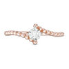0.04 CT. Diamond Solitaire Beaded Bypass Ring in 10K Rose Gold