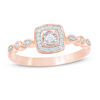 Thumbnail Image 1 of 0.115 CT. T.W. Diamond Cushion Frame Ring in 10K Rose Gold