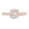 Thumbnail Image 3 of 0.115 CT. T.W. Diamond Cushion Frame Ring in 10K Rose Gold