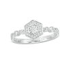 Thumbnail Image 0 of 0.085 CT. T.W. Diamond Hexagon Frame Ring in 10K White Gold