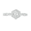 Thumbnail Image 3 of 0.085 CT. T.W. Diamond Hexagon Frame Ring in 10K White Gold