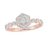 Thumbnail Image 1 of 0.085 CT. T.W. Diamond Hexagon Frame Ring in 10K Rose Gold