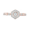 Thumbnail Image 4 of 0.085 CT. T.W. Diamond Hexagon Frame Ring in 10K Rose Gold