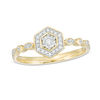 Thumbnail Image 0 of 0.085 CT. T.W. Diamond Hexagon Frame Ring in 10K Gold