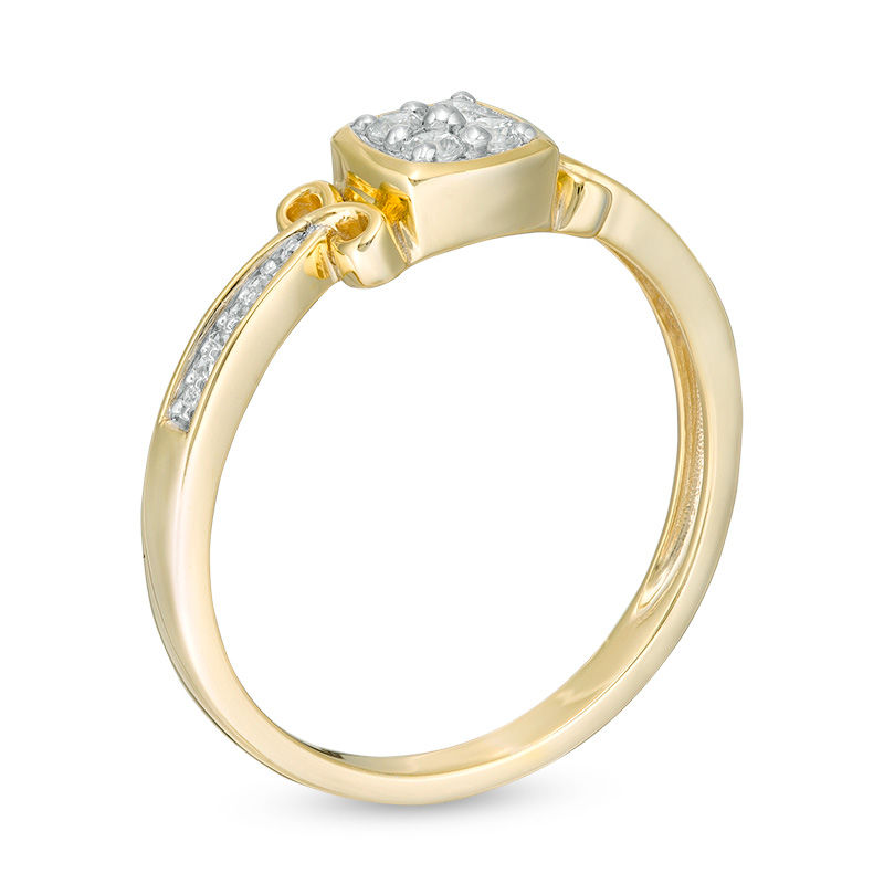 0.115 CT. T.W. Quad Diamond Ring in 10K Gold