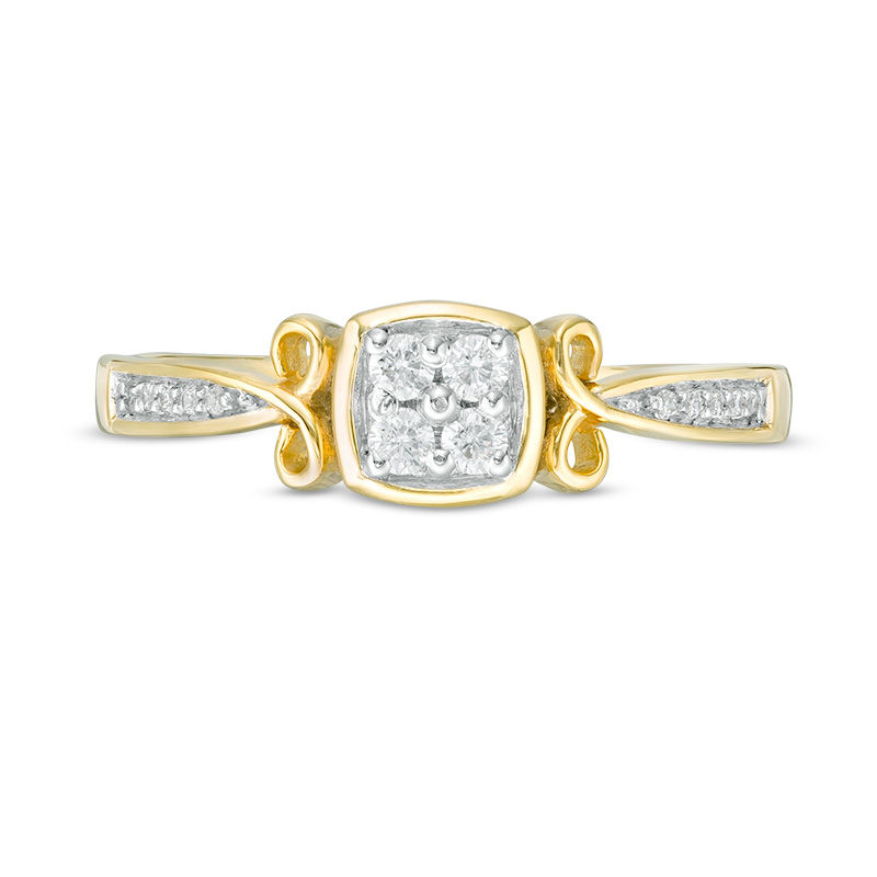 0.115 CT. T.W. Quad Diamond Ring in 10K Gold