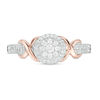 Thumbnail Image 3 of 0.18 CT. T.W. Composite Diamond Frame Ribbon Wrap Ring in Sterling Silver and 10K Rose Gold