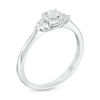 Thumbnail Image 2 of 0.085 CT. T.W. Diamond Frame Tri-Sides Ring in Sterling Silver