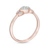 Thumbnail Image 2 of 0.085 CT. T.W. Composite Diamond Petal-Sides Vintage-Style Ring in 10K Rose Gold