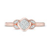 Thumbnail Image 3 of 0.085 CT. T.W. Composite Diamond Petal-Sides Vintage-Style Ring in 10K Rose Gold