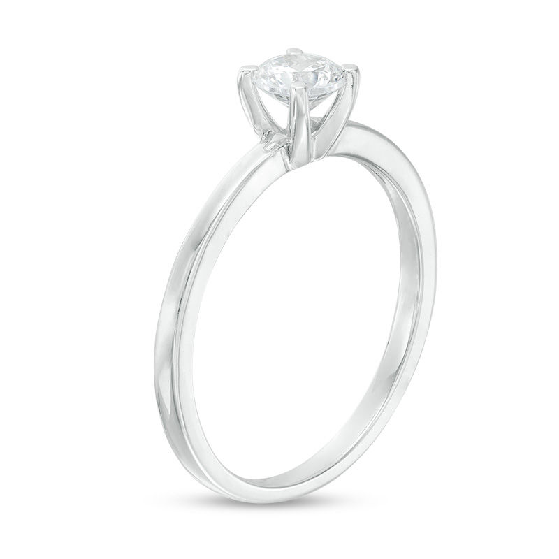 0.37 CT. Diamond Solitaire Engagement Ring in 14K White Gold (I/I2)