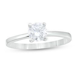 0.58 CT. Diamond Solitaire Engagement Ring in 14K White Gold (I/I2)