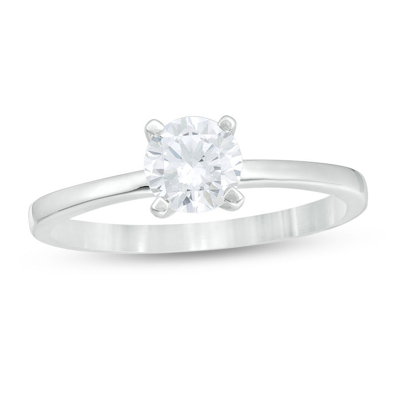 Main Image 1 of 0.58 CT. Diamond Solitaire Engagement Ring in 14K White Gold (I/I2)