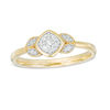 Thumbnail Image 0 of 0.085 CT. T.W. Composite Diamond Petal-Sides Vintage-Style Ring in 10K Gold