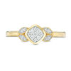 Thumbnail Image 3 of 0.085 CT. T.W. Composite Diamond Petal-Sides Vintage-Style Ring in 10K Gold