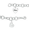 Thumbnail Image 2 of 0.11 CT. T.W. Diamond "Mom" and Heart Charm Bracelet in Sterling Silver