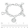 Thumbnail Image 3 of 0.11 CT. T.W. Diamond "Mom" and Heart Charm Bracelet in Sterling Silver