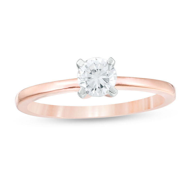 0.37 CT. Diamond Solitaire Engagement Ring in 14K Rose Gold (I/I2)