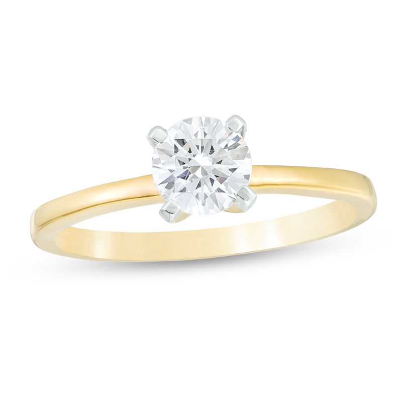 Main Image 1 of 0.58 CT. Diamond Solitaire Engagement Ring in 14K Gold (I/I2)