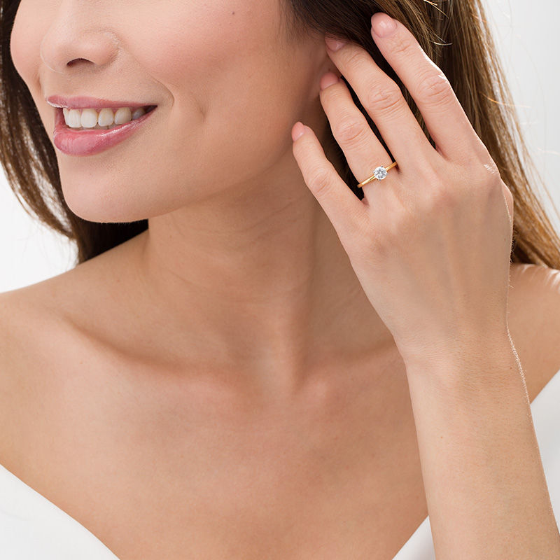 Main Image 2 of 0.58 CT. Diamond Solitaire Engagement Ring in 14K Gold (I/I2)