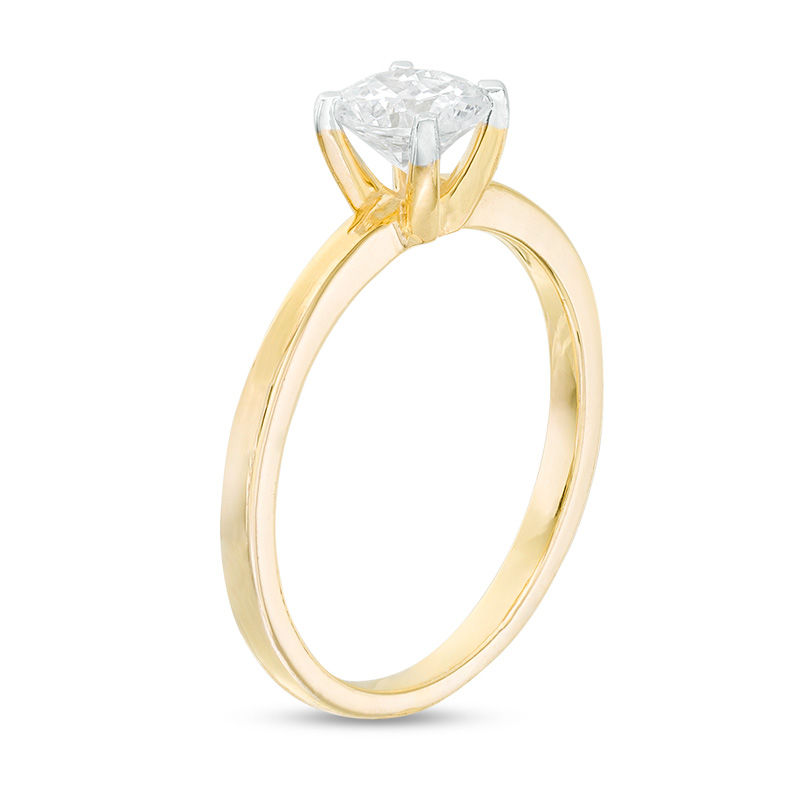 Main Image 3 of 0.58 CT. Diamond Solitaire Engagement Ring in 14K Gold (I/I2)