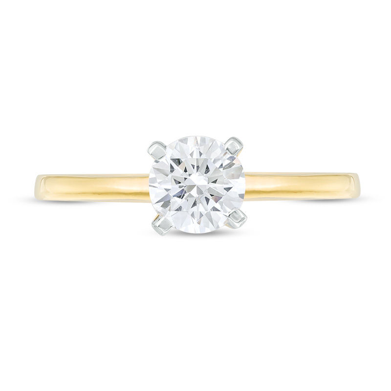 Main Image 4 of 0.58 CT. Diamond Solitaire Engagement Ring in 14K Gold (I/I2)