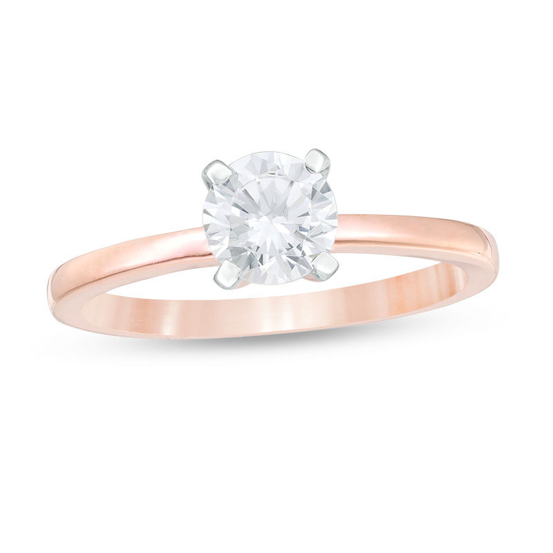 0.58 CT. Diamond Solitaire Engagement Ring in 14K Rose Gold (I/I2)