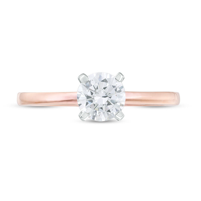 Main Image 4 of 0.58 CT. Diamond Solitaire Engagement Ring in 14K Rose Gold (I/I2)