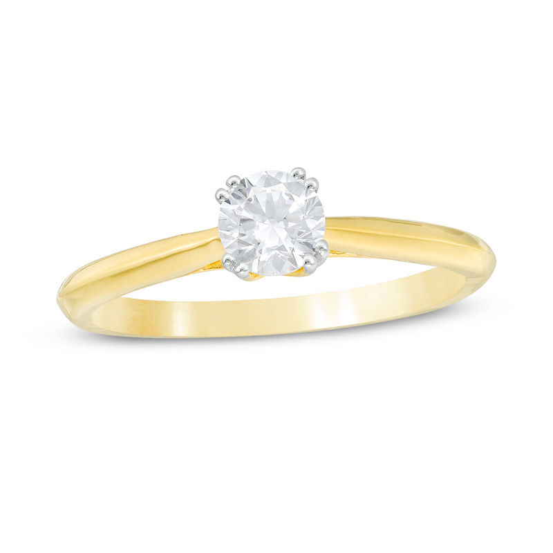 0.37 CT. Diamond Solitaire Engagement Ring in 14K Gold (I/I2)