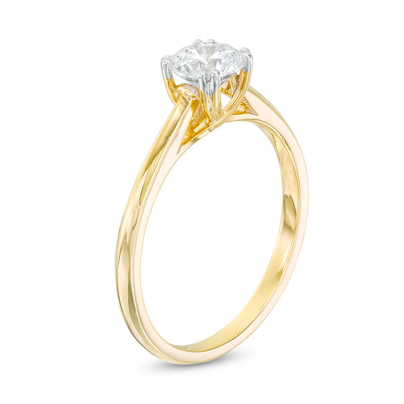 Main Image 3 of 0.37 CT. Diamond Solitaire Engagement Ring in 14K Gold (I/I2)