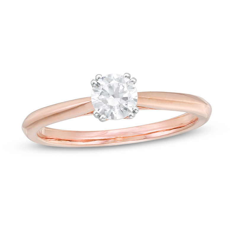 0.37 CT. Diamond Solitaire Engagement Ring in 14K Rose Gold (I/I2)