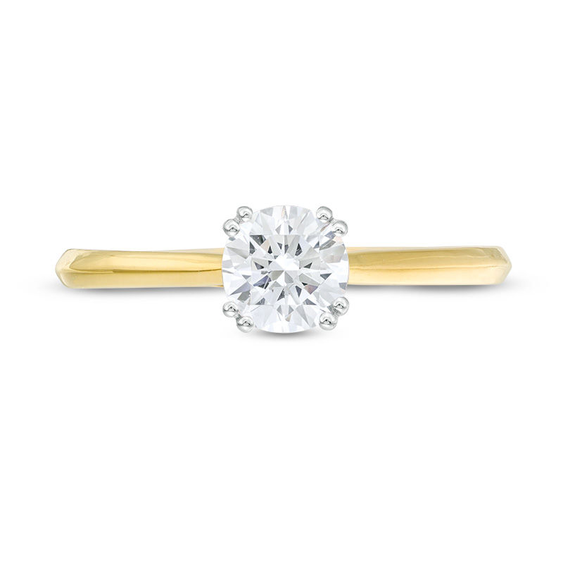 Main Image 4 of 0.58 CT. Diamond Double Prong Solitaire Engagement Ring in 14K Gold (I/I2)