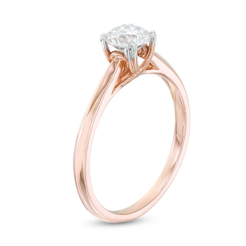 Main Image 3 of 0.58 CT. Diamond Solitaire Engagement Ring in 14K Rose Gold (I/I2)