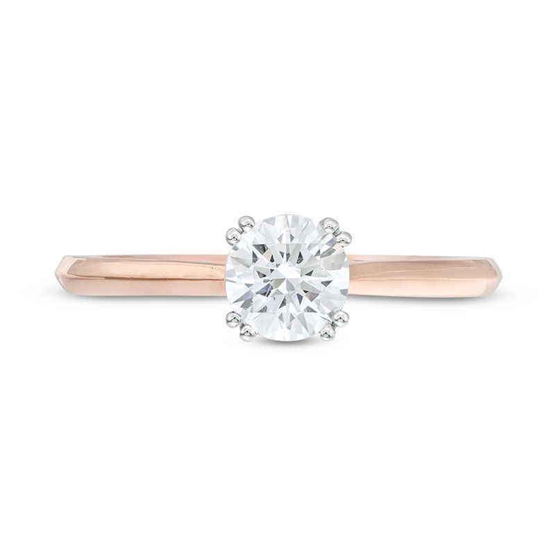 Main Image 4 of 0.58 CT. Diamond Solitaire Engagement Ring in 14K Rose Gold (I/I2)