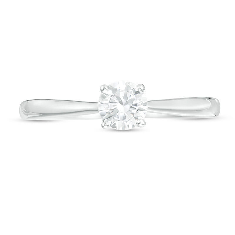 0.37 CT. Diamond Solitaire Engagement Ring in 14K White Gold (I/I2)