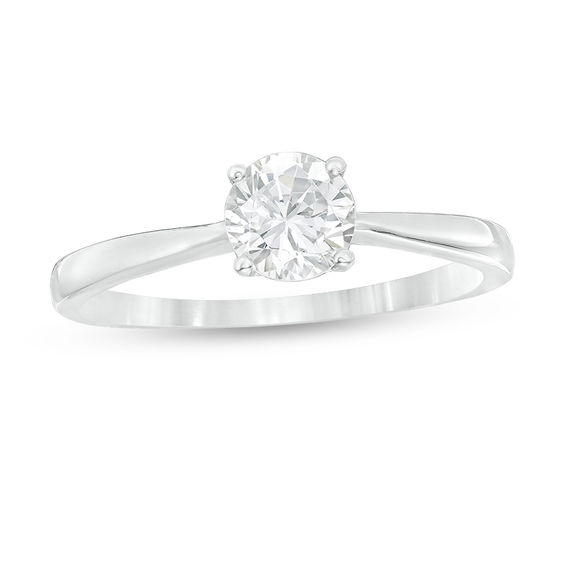 058 CT Diamond Solitaire Engagement Ring in 14K White Gold II2 2759$