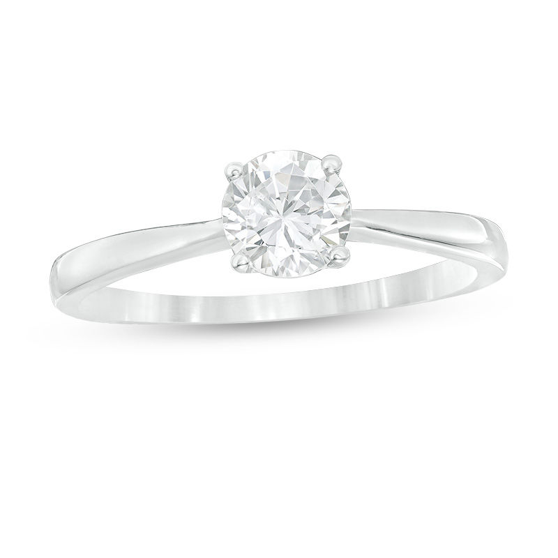 Main Image 1 of 0.58 CT. Diamond Solitaire Engagement Ring in 14K White Gold (I/I2)
