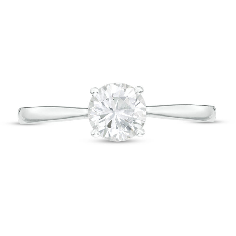Main Image 4 of 0.58 CT. Diamond Solitaire Engagement Ring in 14K White Gold (I/I2)