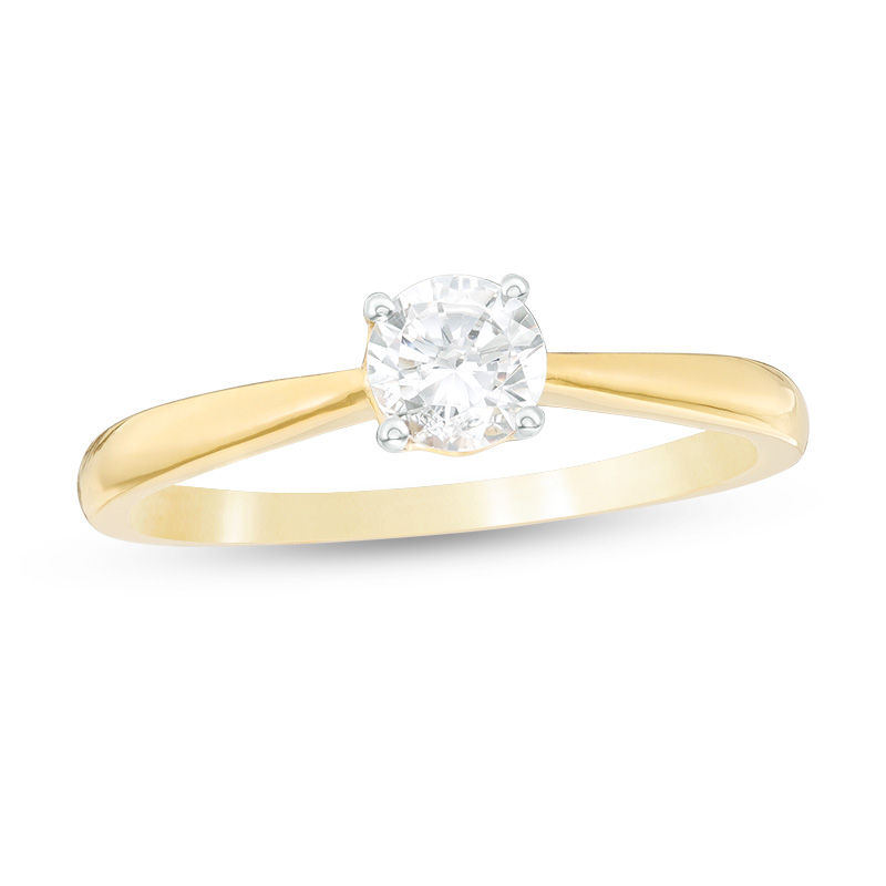 0.37 CT. Diamond Solitaire Engagement Ring in 14K Gold (I/I2)