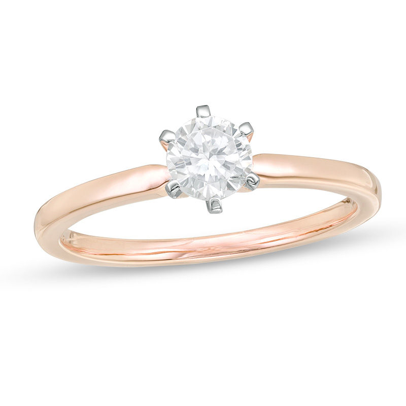 0.37 CT. Diamond Solitaire Engagement Ring in 14K Rose Gold (I/I2)