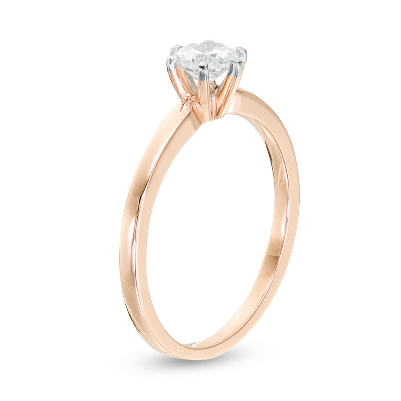 0.37 CT. Diamond Solitaire Engagement Ring in 14K Rose Gold (I/I2)